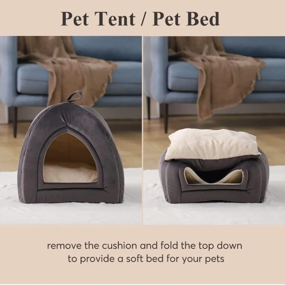 Cozy Gray Pet Bed with Removable Cushion.23